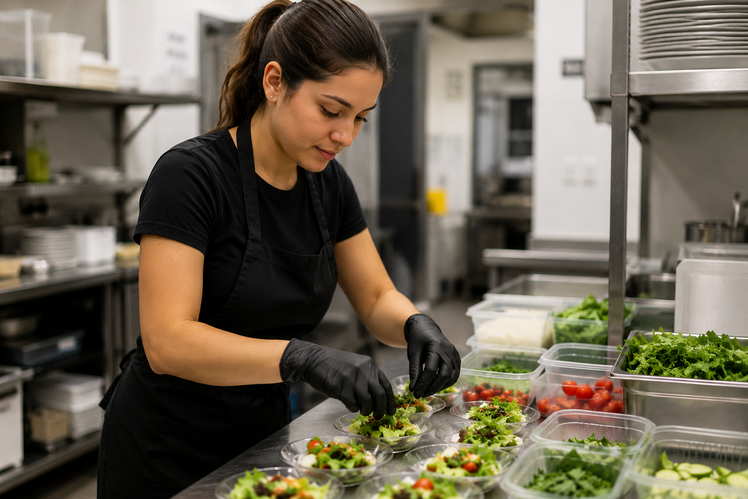 Prepping food in Surrey