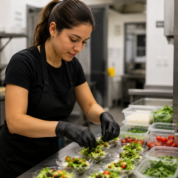 Prepping food in Surrey
